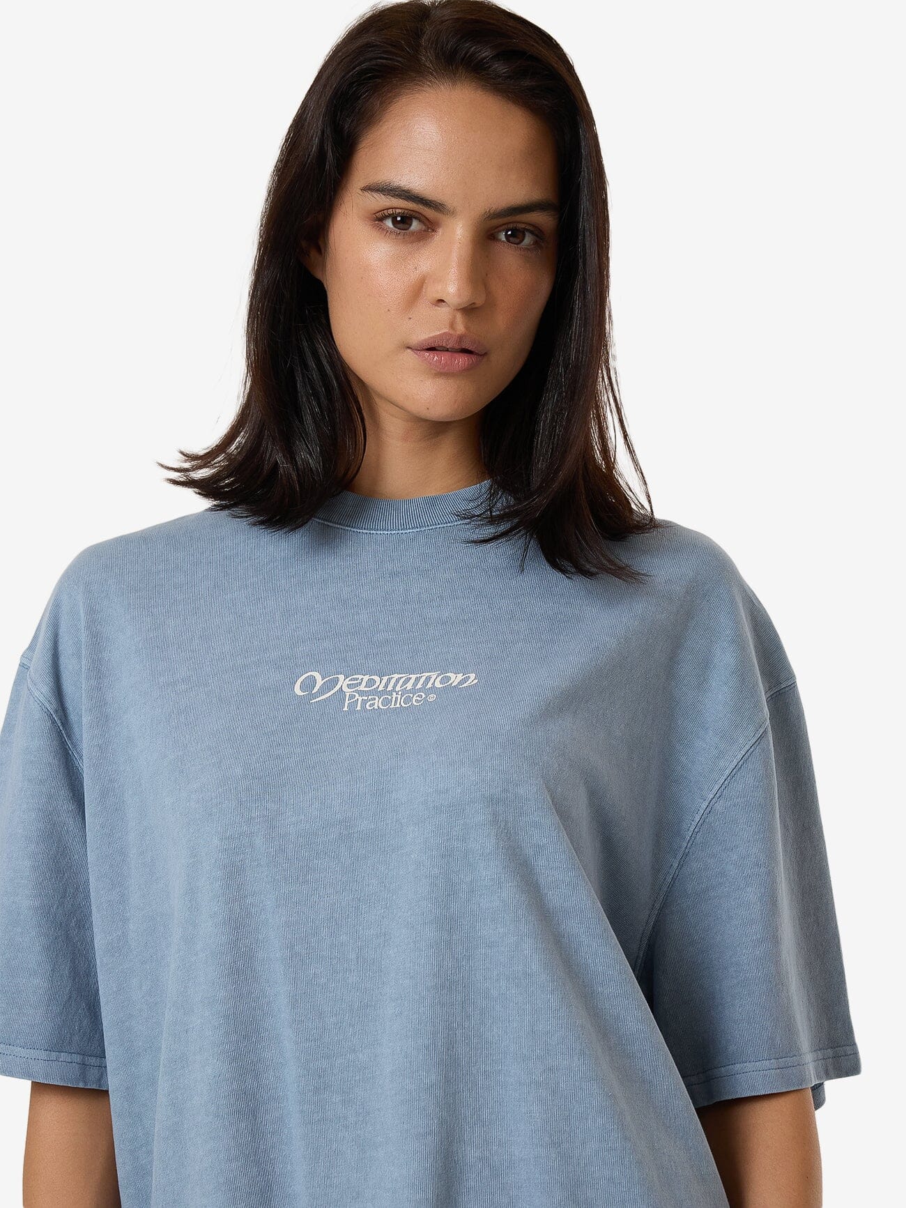 Meditation Practice Oversized Tee - Dusty Blue 4