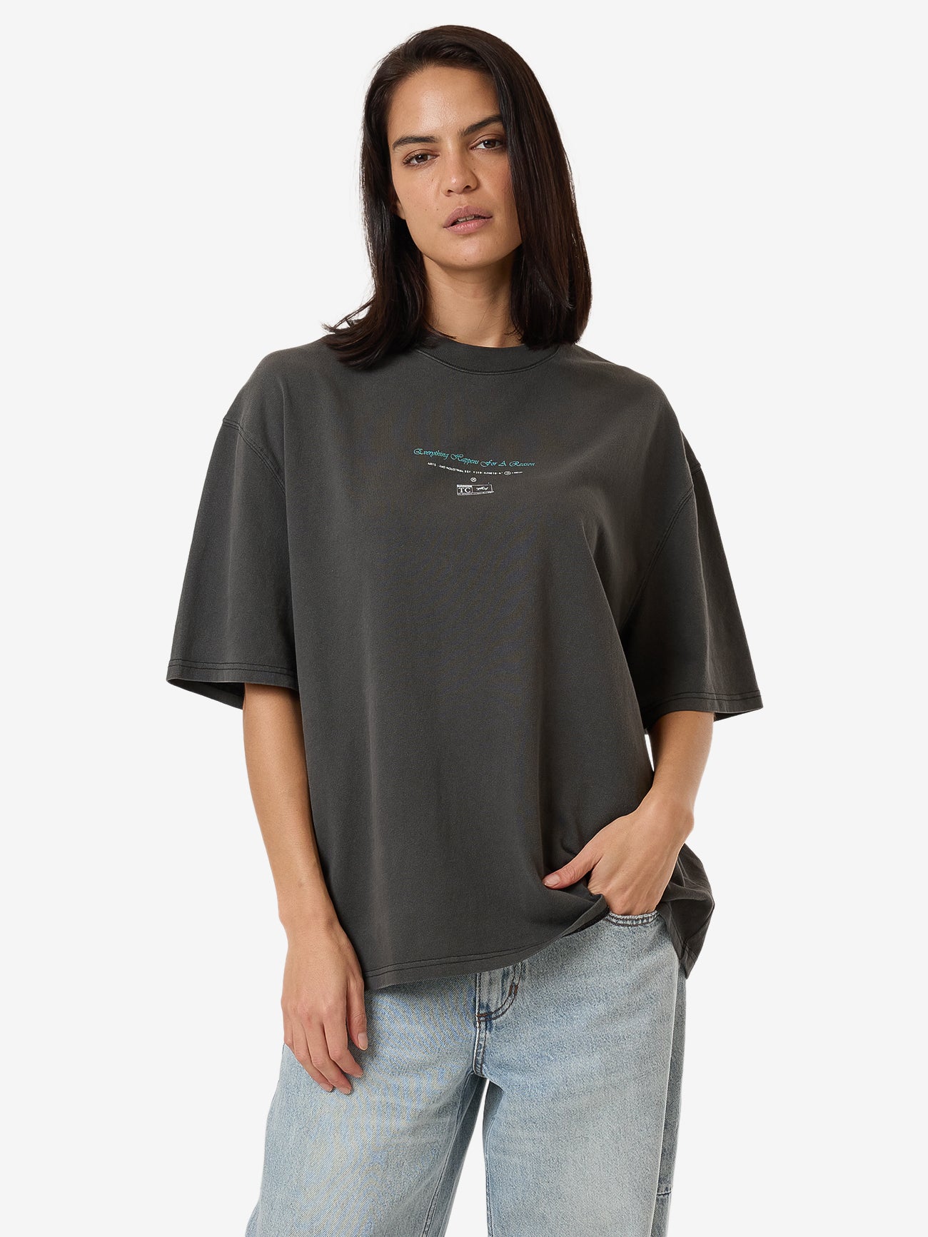 Everything Within Reason Oversized Tee - Merch Black 4