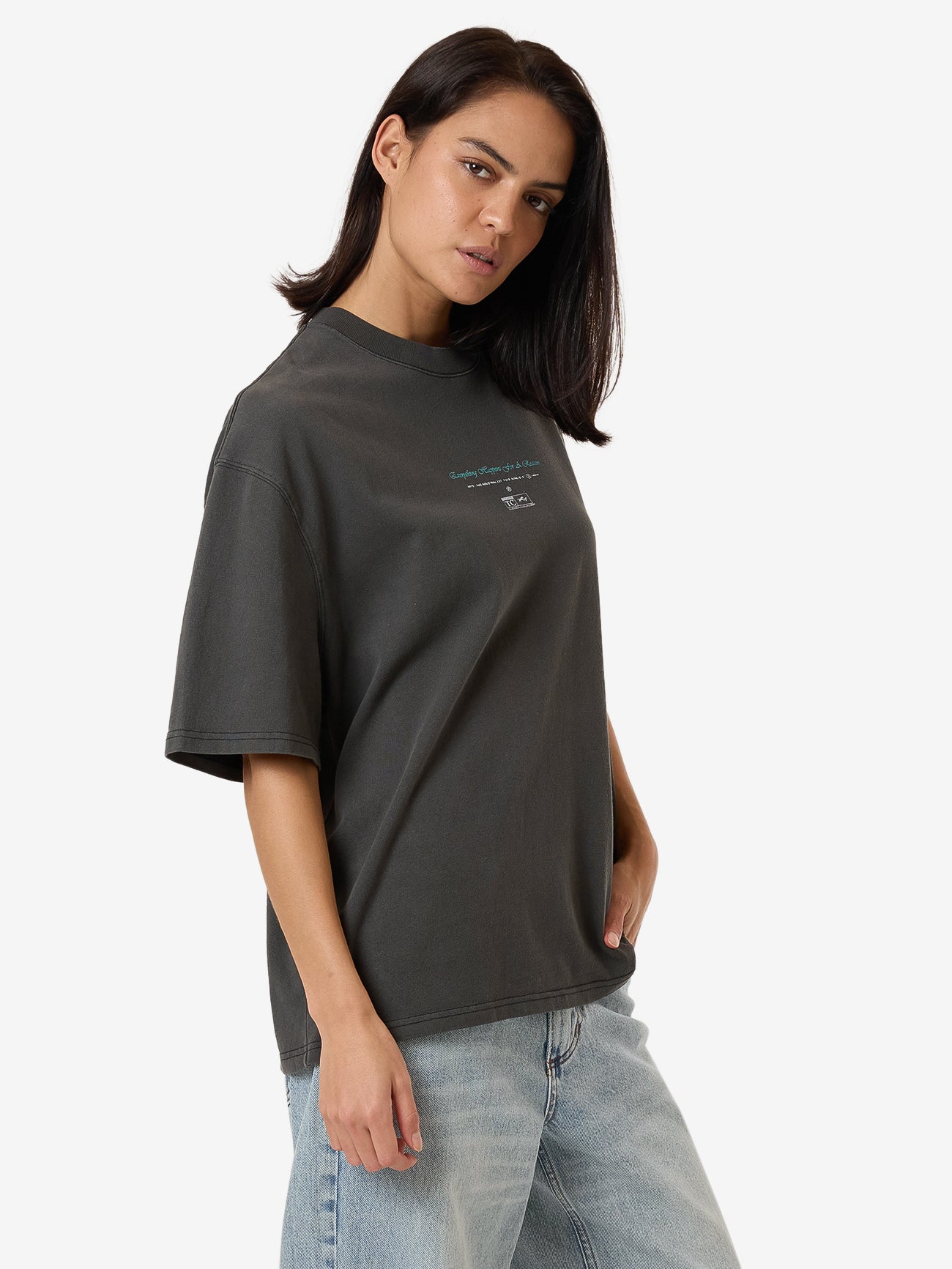 Everything Within Reason Oversized Tee - Merch Black 4