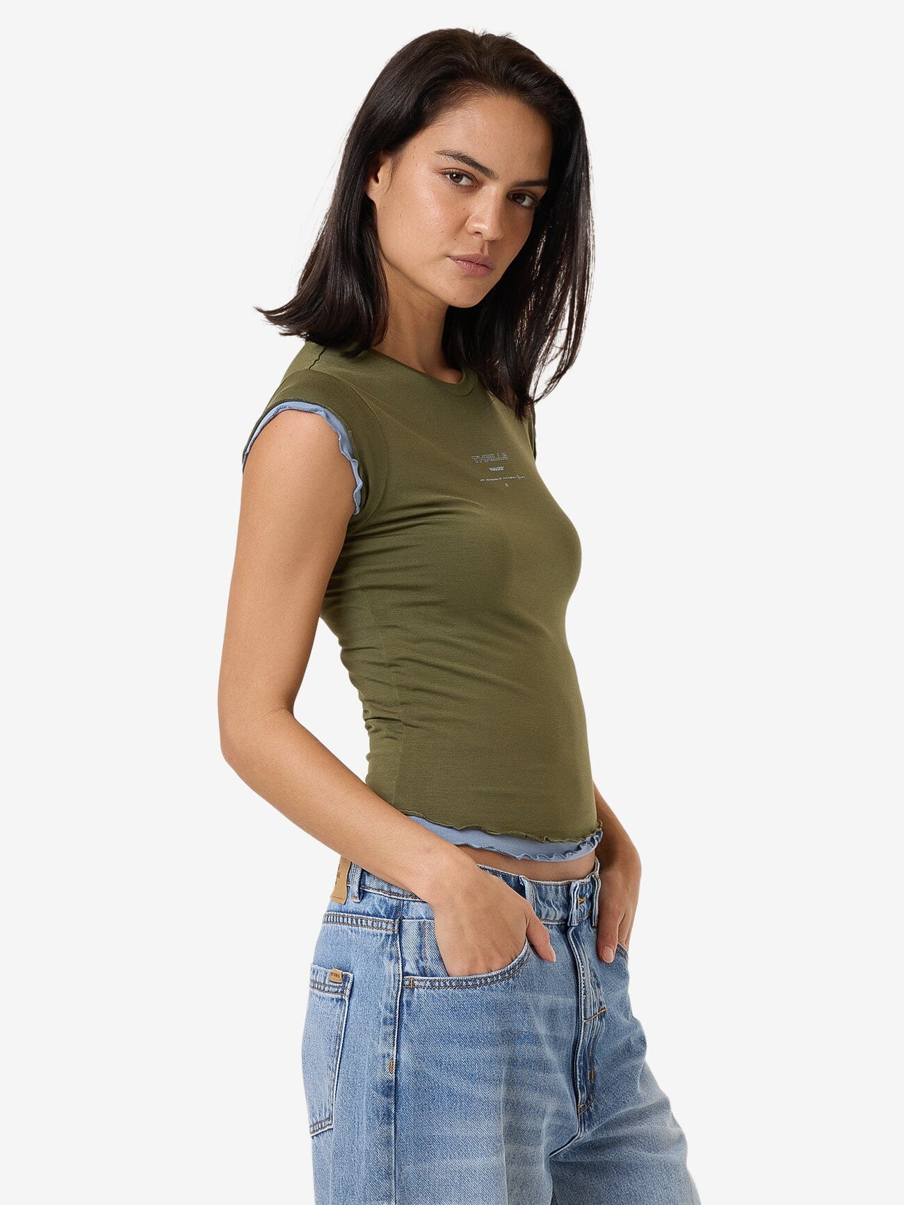 Double Down Layer Tee - Burnt Olive 4