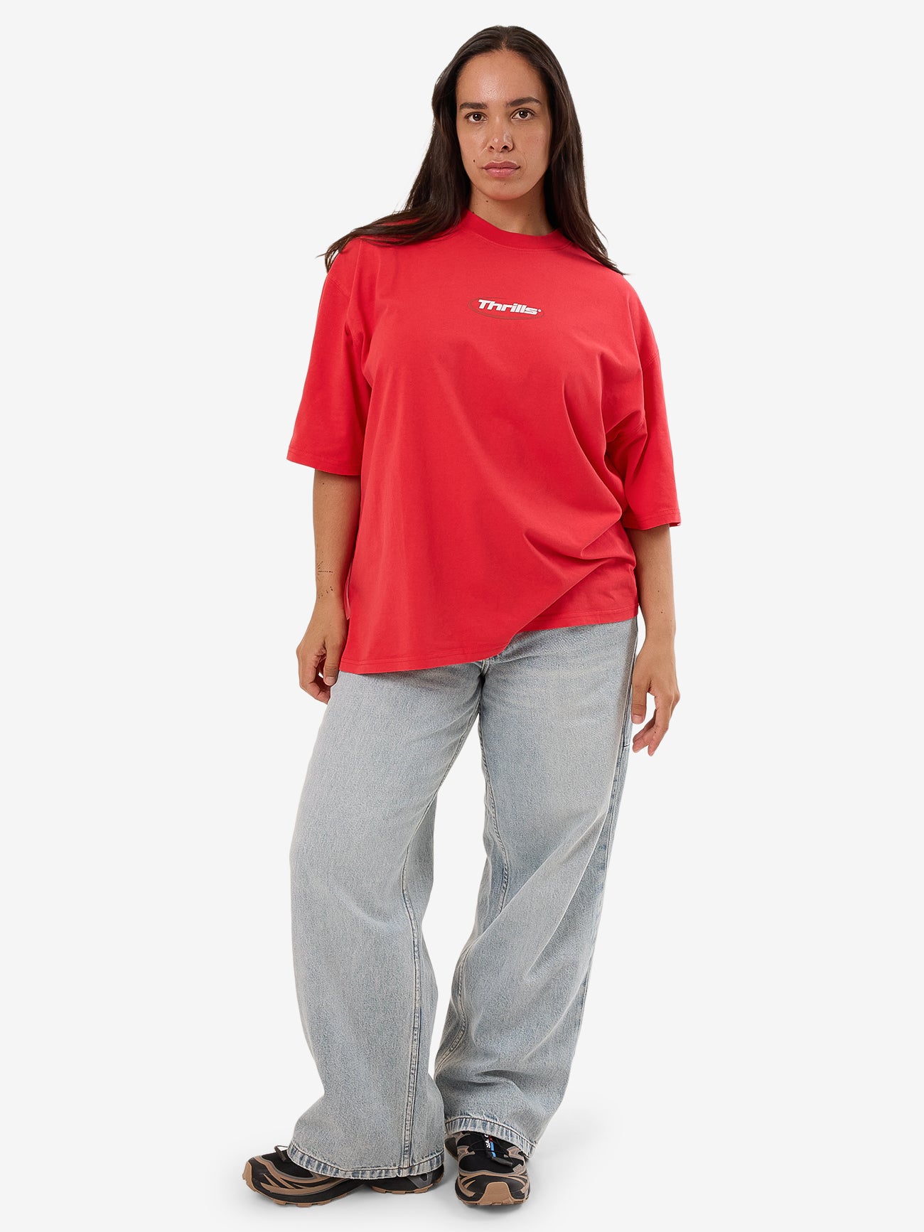 Arena Oversized Tee - Flame Red