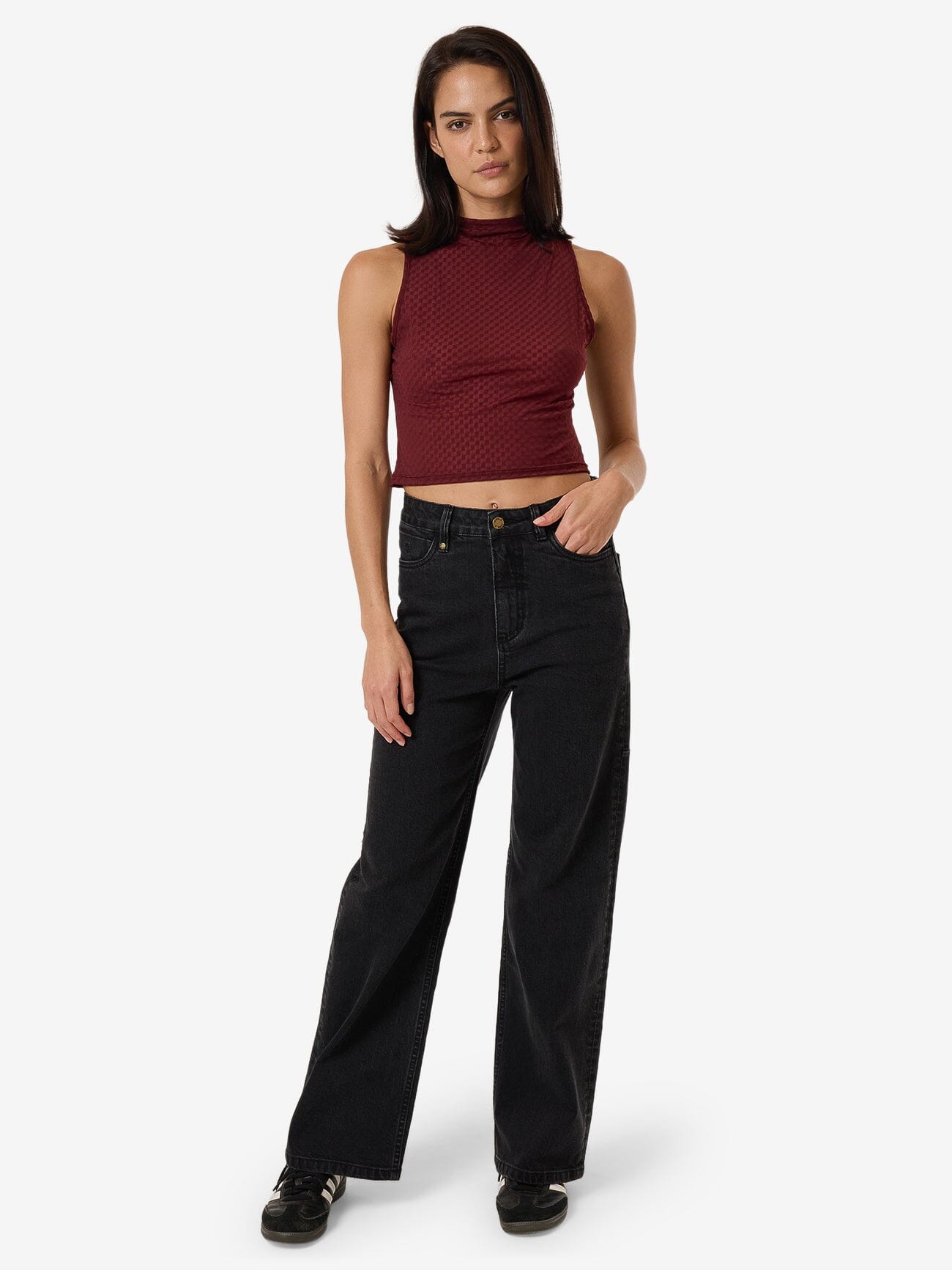 Petra Mesh Top - Dark Cherry 4