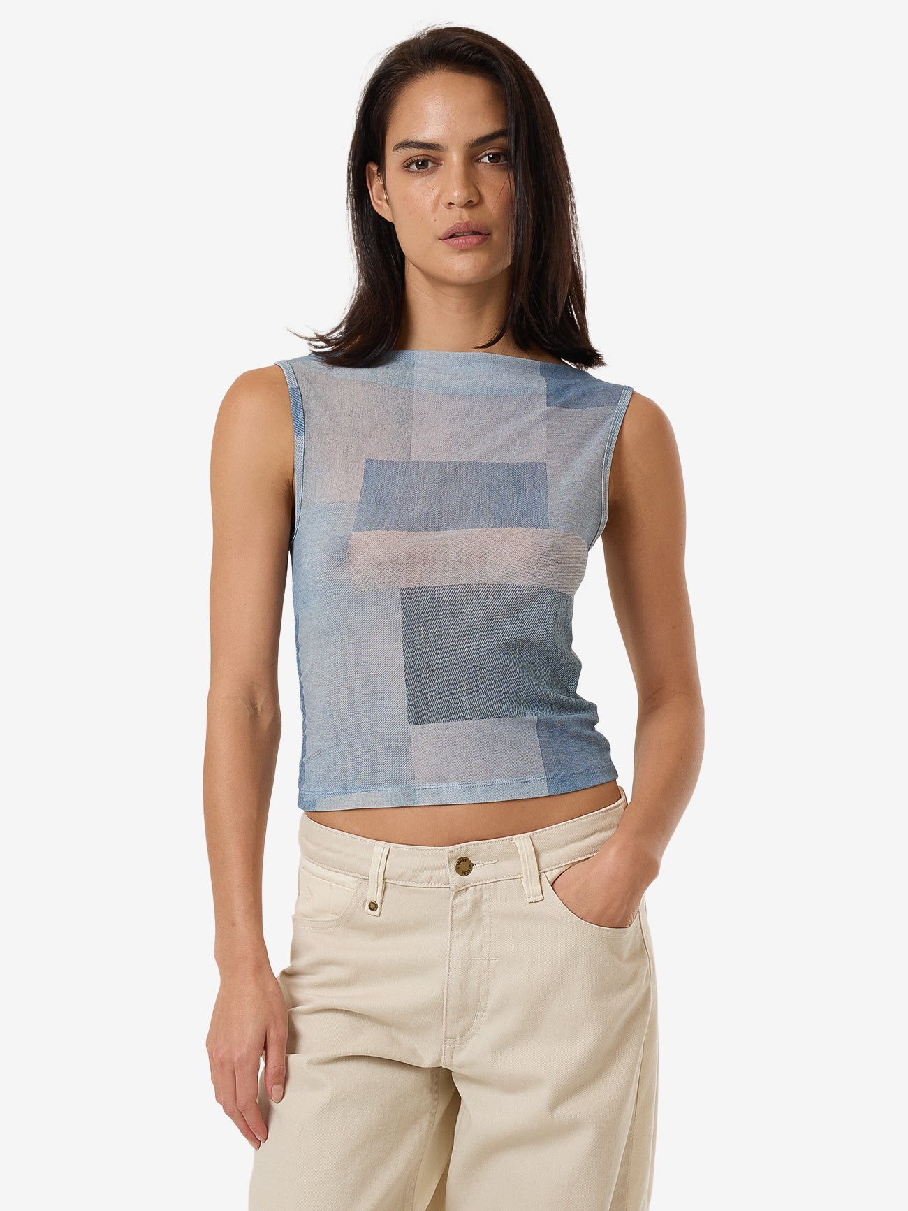 Shades Of Indigo Mesh Tank - Blue 4