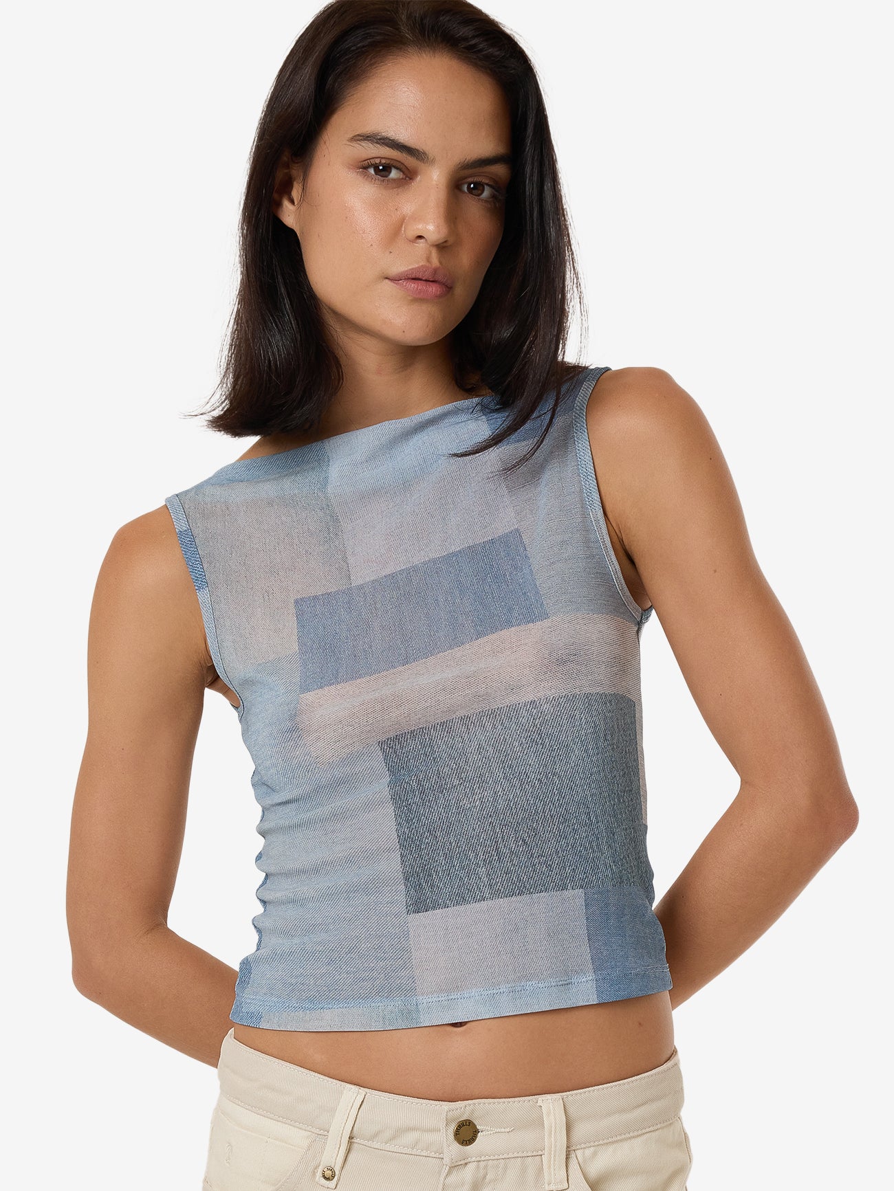 Shades Of Indigo Mesh Tank - Blue 4