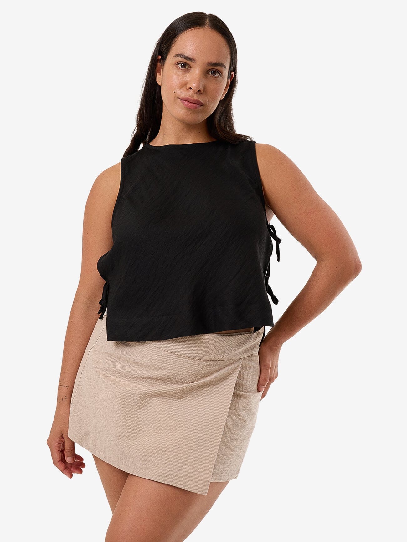 Miramar Mini Wrap Skirt - Stone