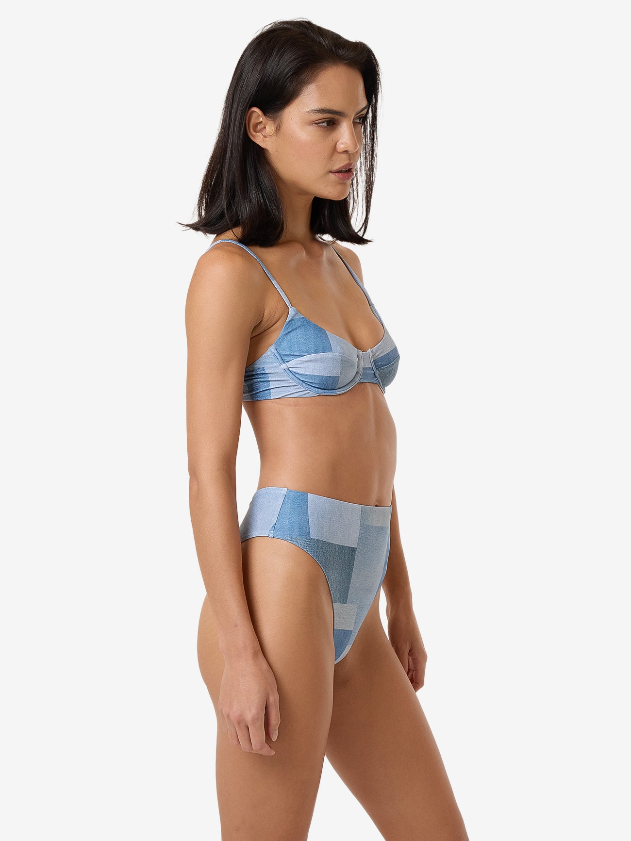 Shades Of Indigo 90S High Cut Bikini Bottom - Blue 4