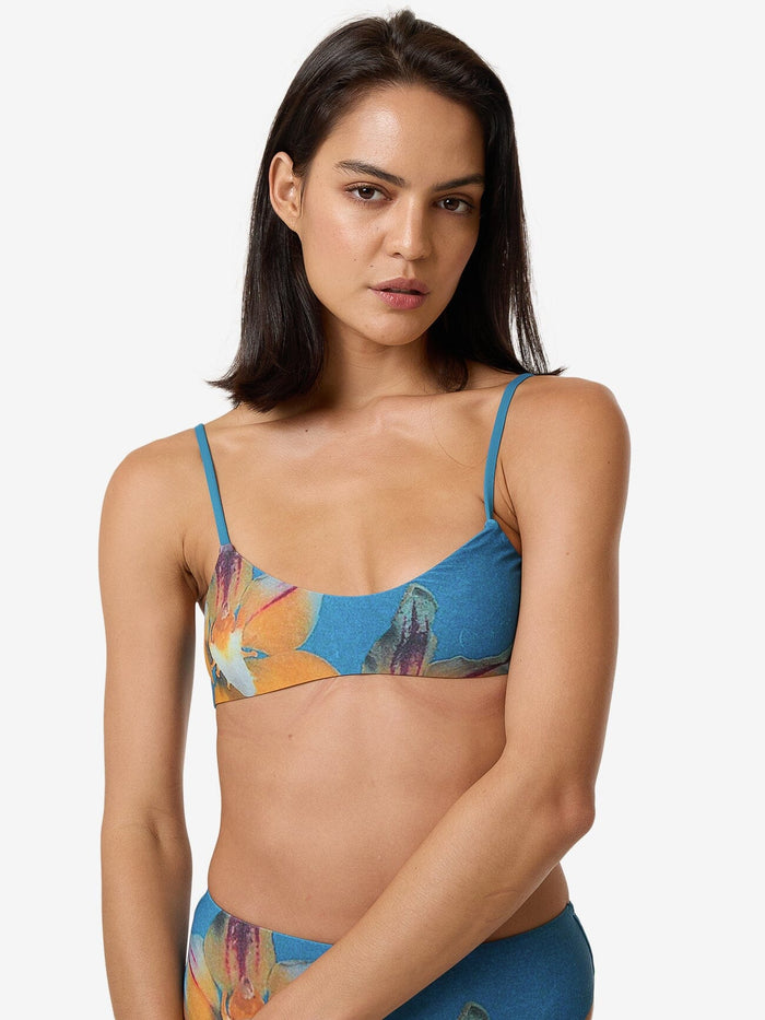 Flower Society Crop Bikini Top - Stella Blue 4