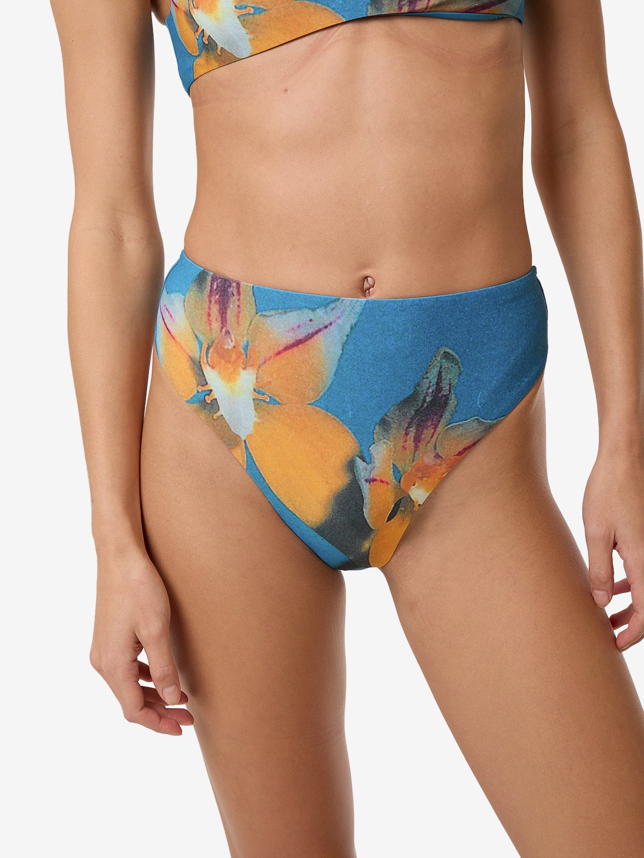 Flower Society 90S High Cut Bikini Bottom - Stella Blue 4