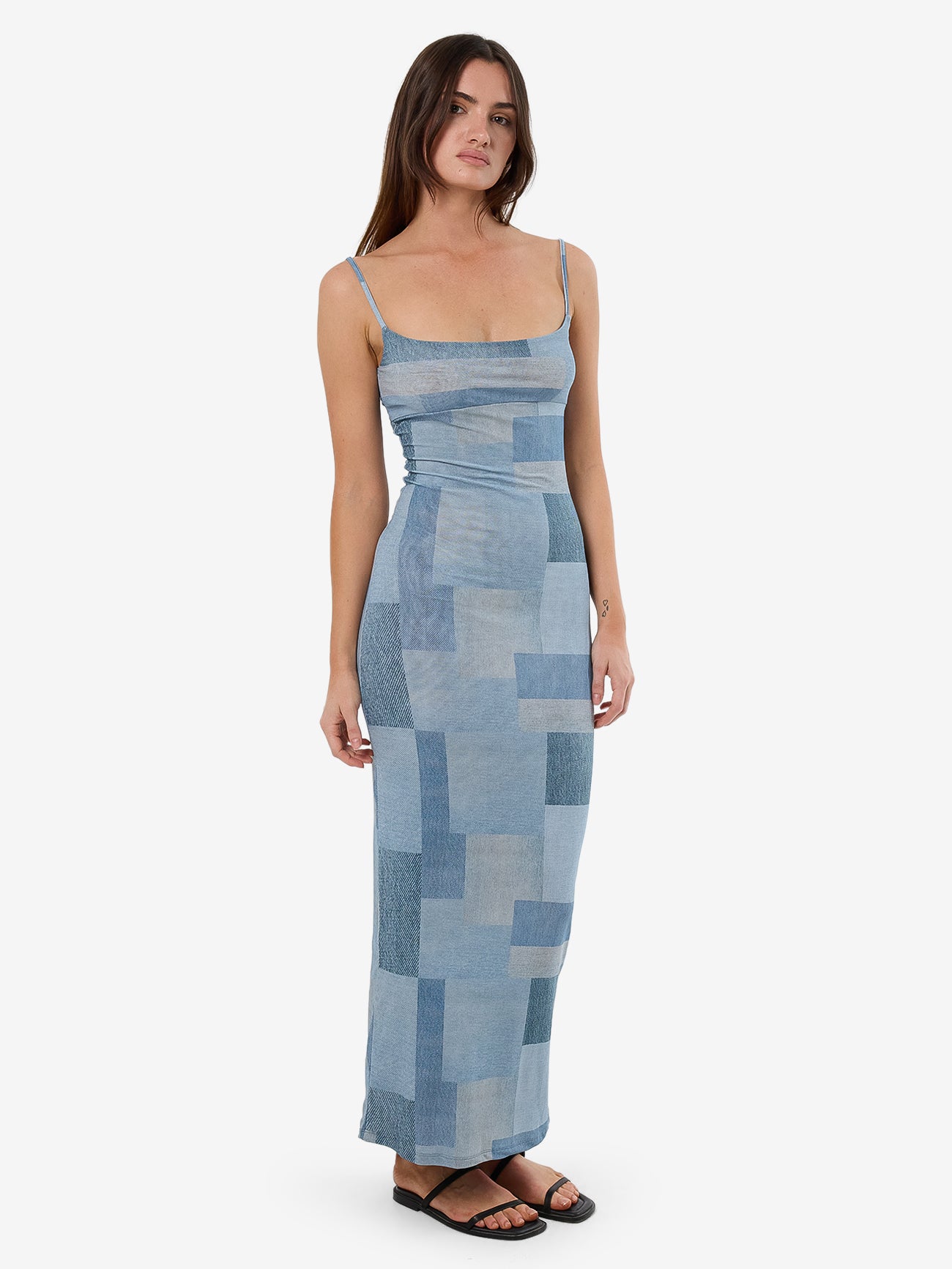 Shades Of Indigo Mesh Dress - Blue