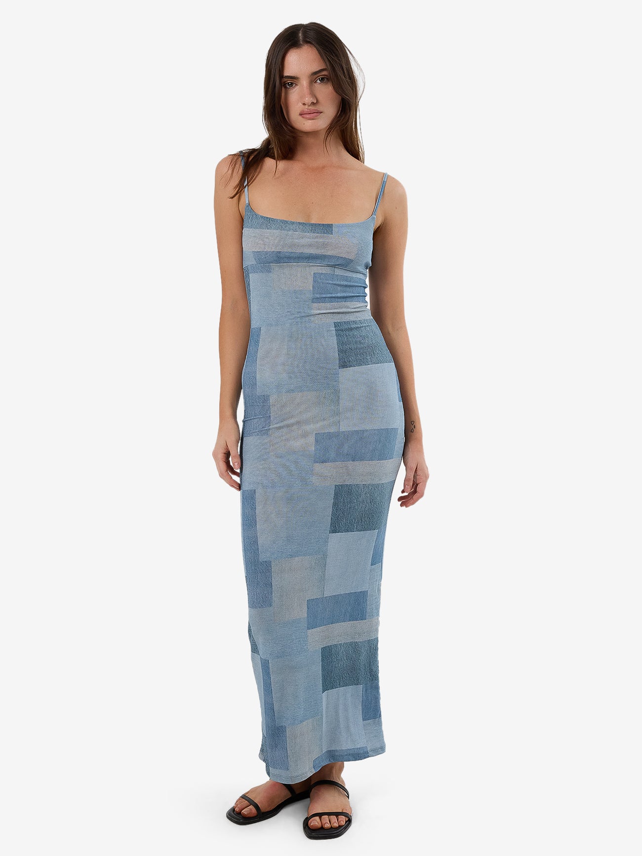 Shades Of Indigo Mesh Dress - Blue