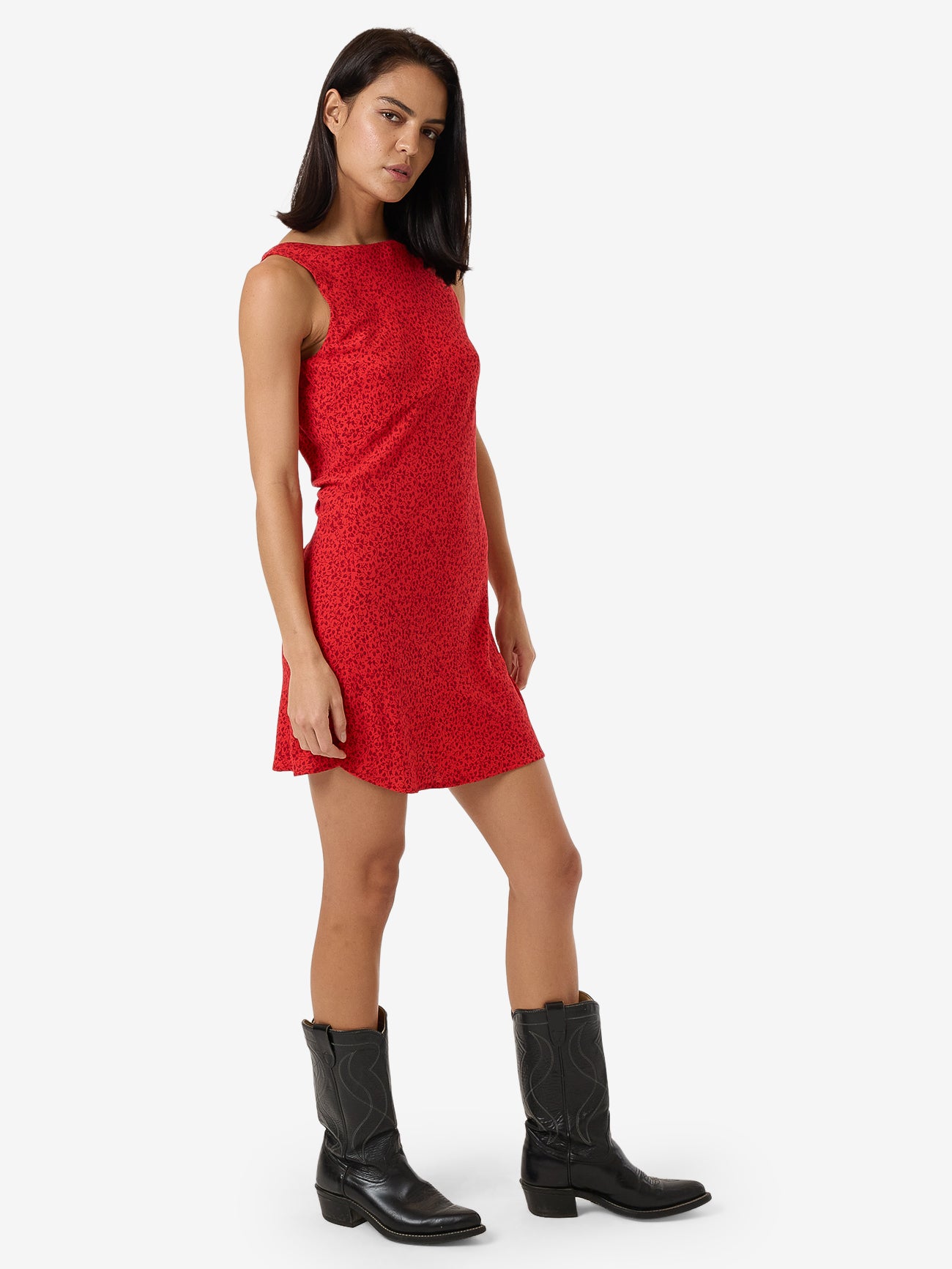 Zinnia Xavier Bias Mini Dress - Flame Red 4