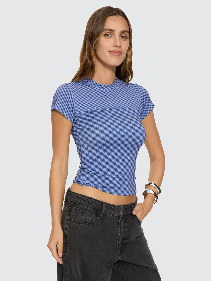 High Speed Check Panelled Club Tee - Guardian Navy 4