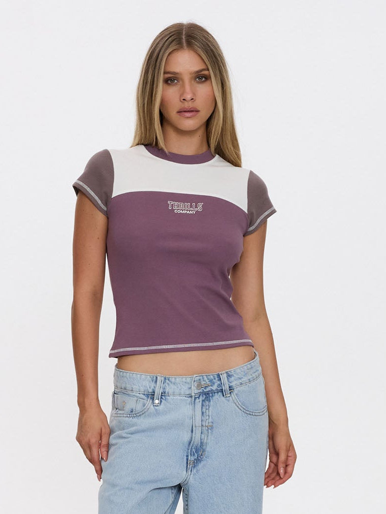 Break Point Panelled Club Tee - Vintage Mauve 4