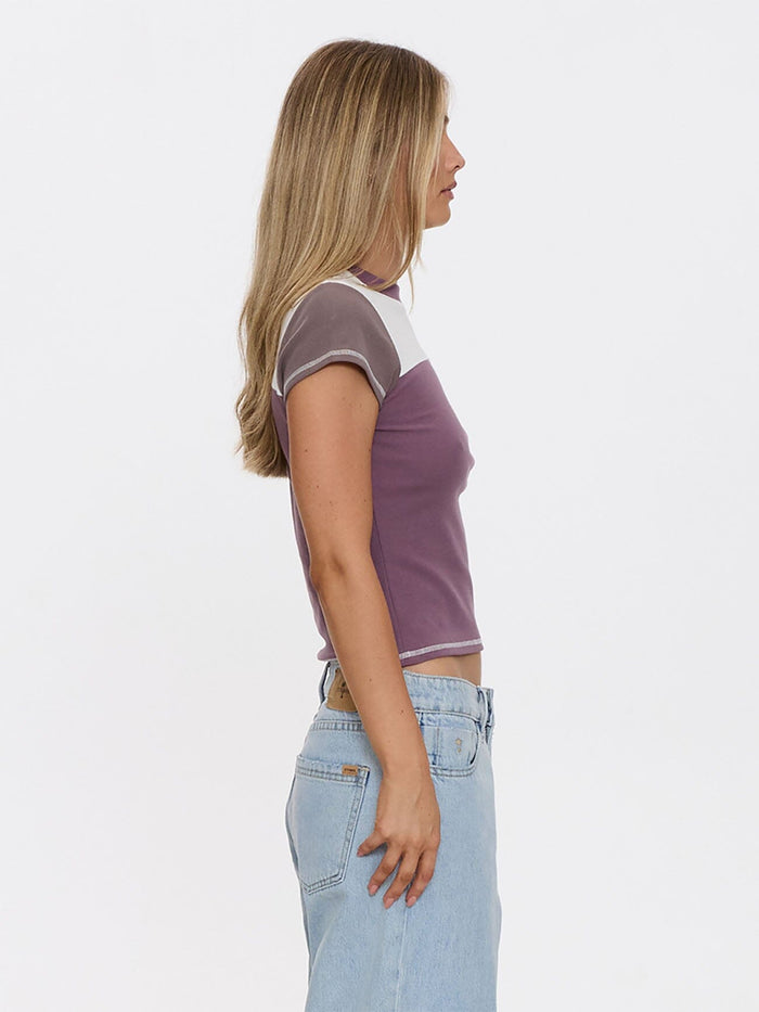 Break Point Panelled Club Tee - Vintage Mauve 4