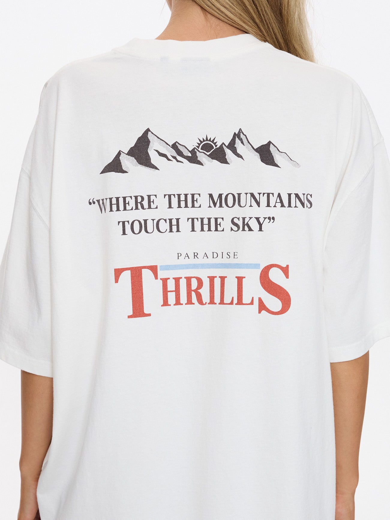 Touch The Sky Oversized Tee - Dirty White | Thrills Co.