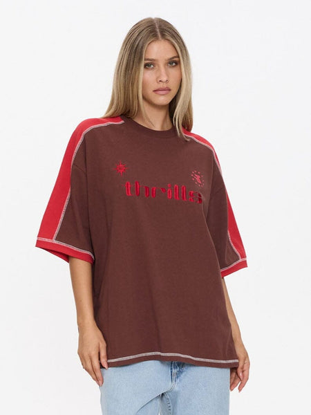 Hot Shot Panelled Oversized Tee - Acorn | Thrills Co.
