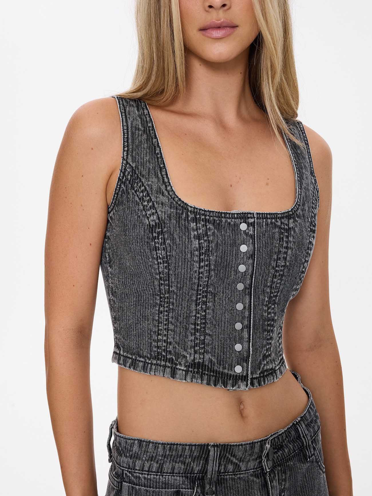 Good Intentions Denim Top - Smoked Rib 4