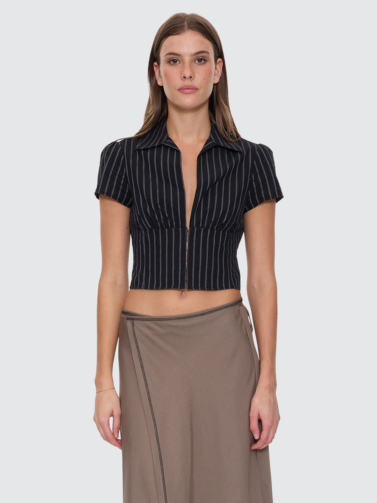 Unwind Stripe Short Sleeve Shirt - Black