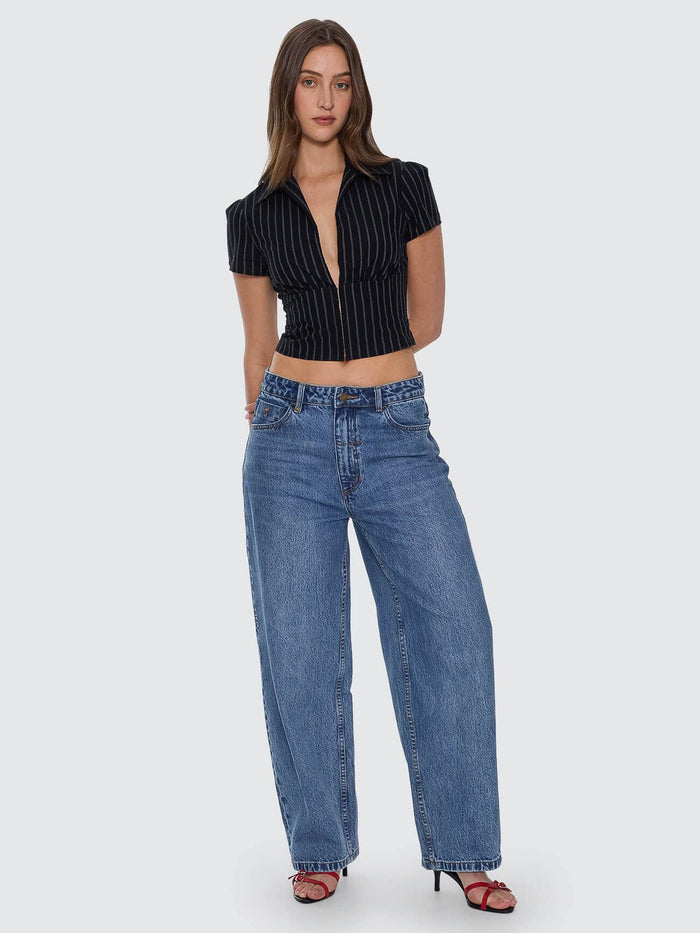 Unwind Stripe Short Sleeve Shirt - Black