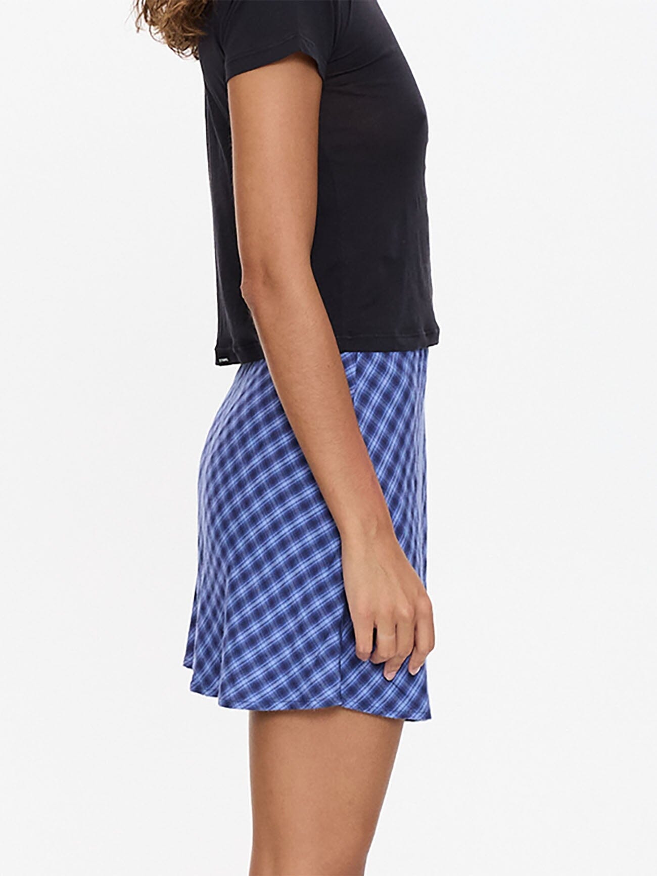High Speed Check Mini Skirt - Guardian Navy | Thrills Co.