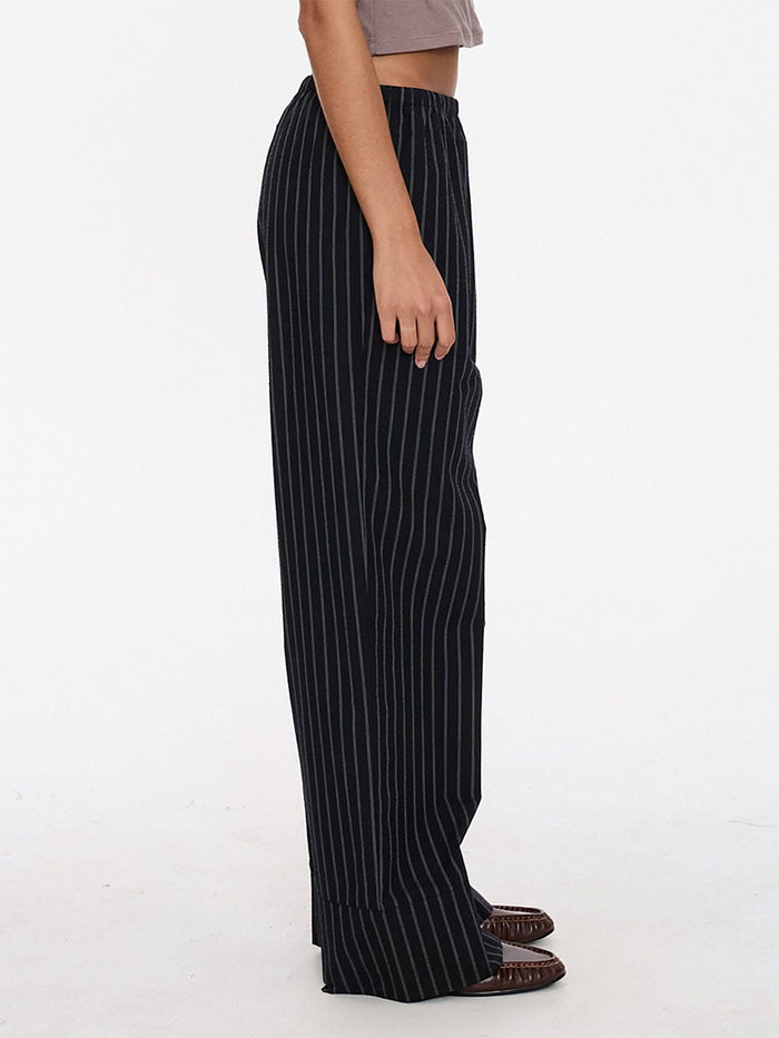 Unwind Stripe Pant - Black 4