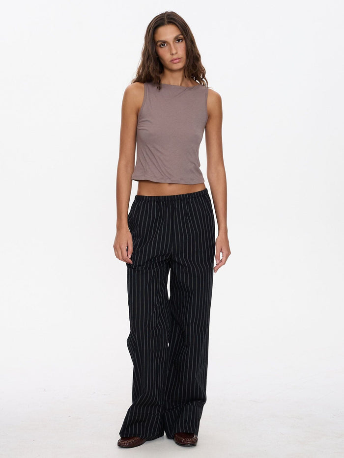 Unwind Stripe Pant - Black 4