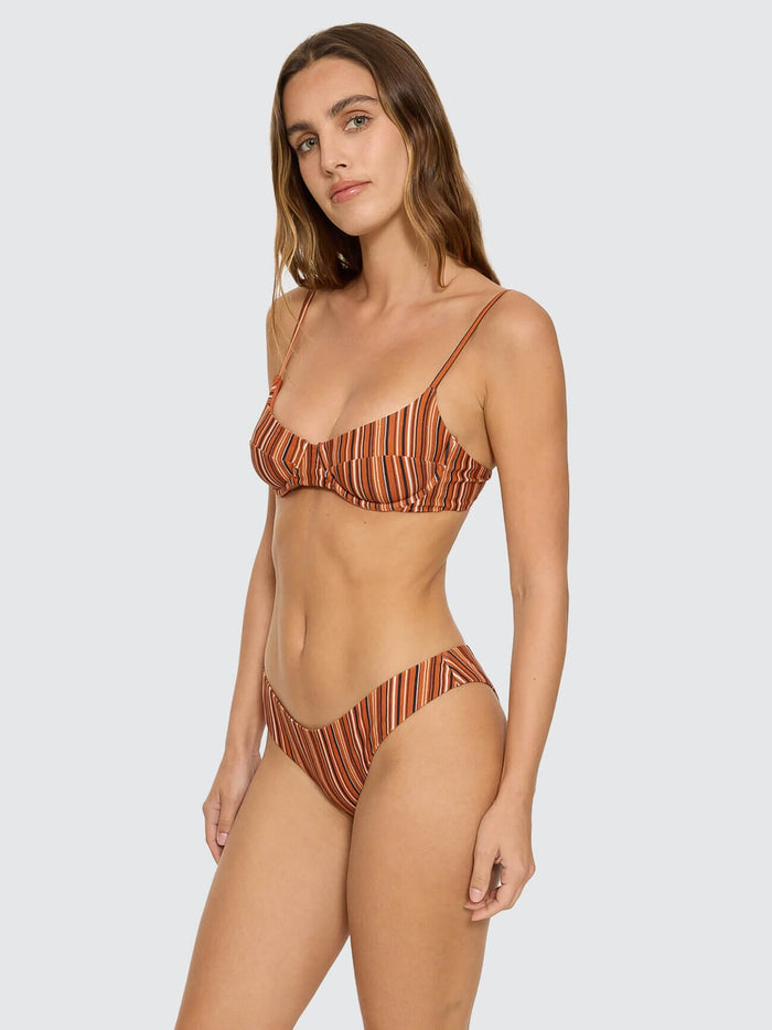 Aftersun Stripe Underwire Bikini Top - Burnt Orange 4