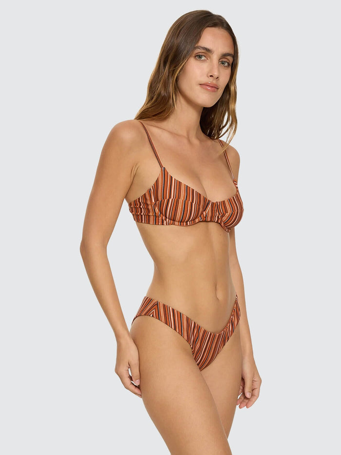 Aftersun Stripe Underwire Bikini Top - Burnt Orange 4