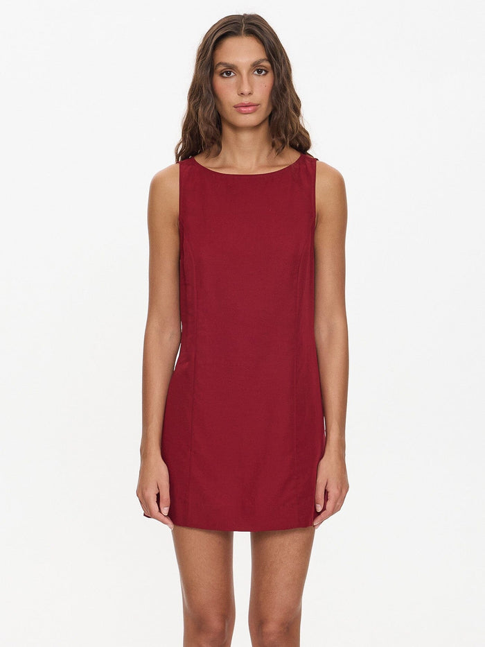 Knox Mini Dress - Garnet Red 4