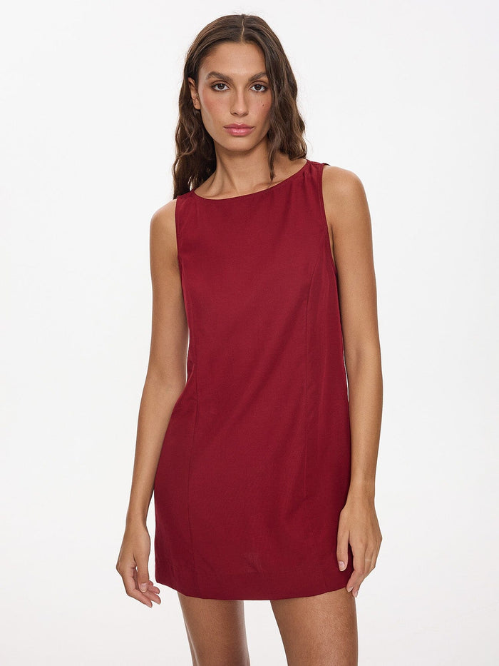 Knox Mini Dress - Garnet Red 4