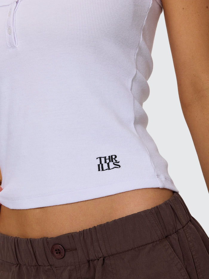 Rib Henley Tank - White 4