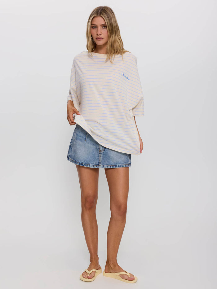Coastal Slouch Tee - Placid Blue Stripe 4