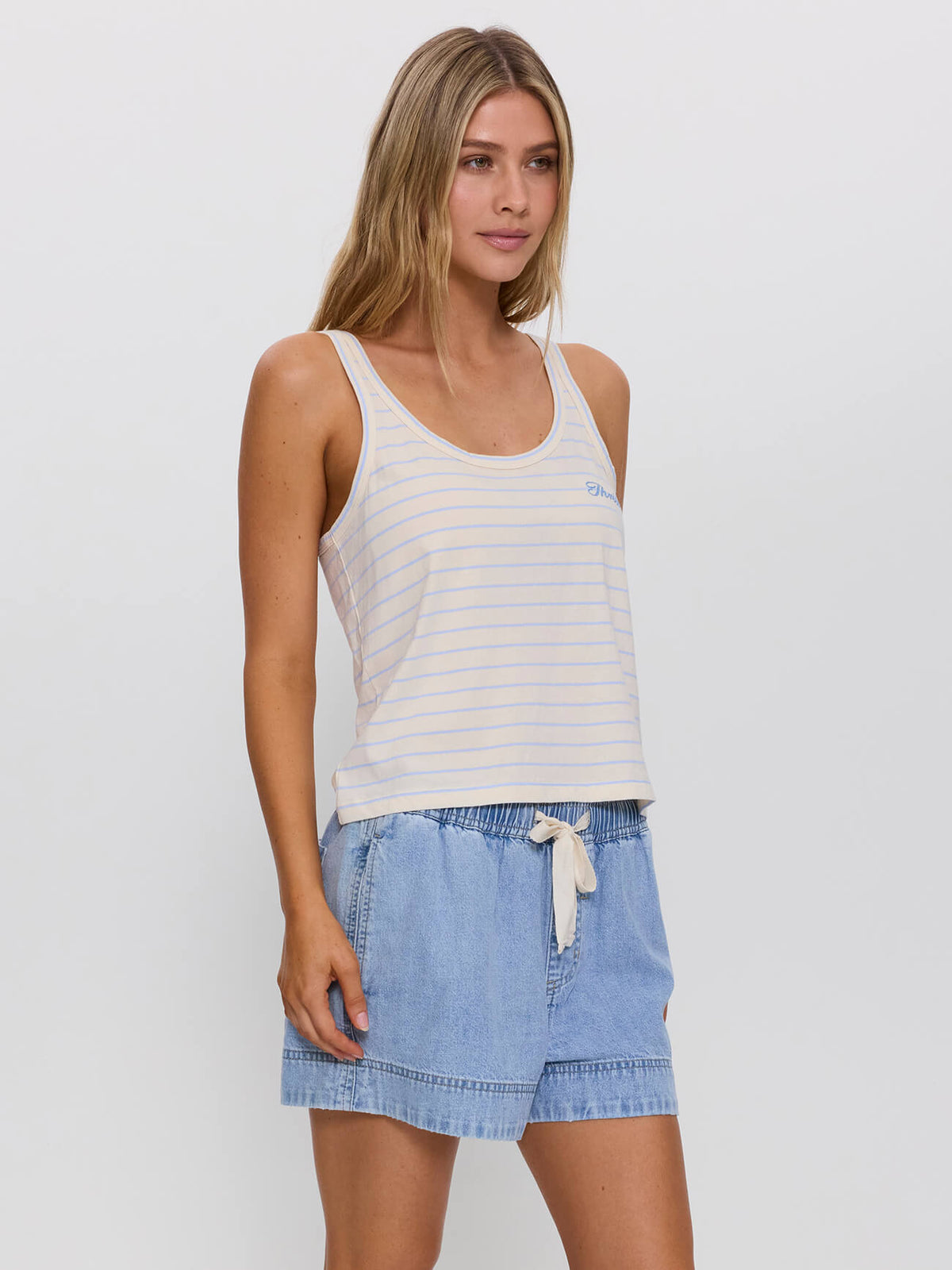 Coastal Slouch Tank - Placid Blue Stripe 4