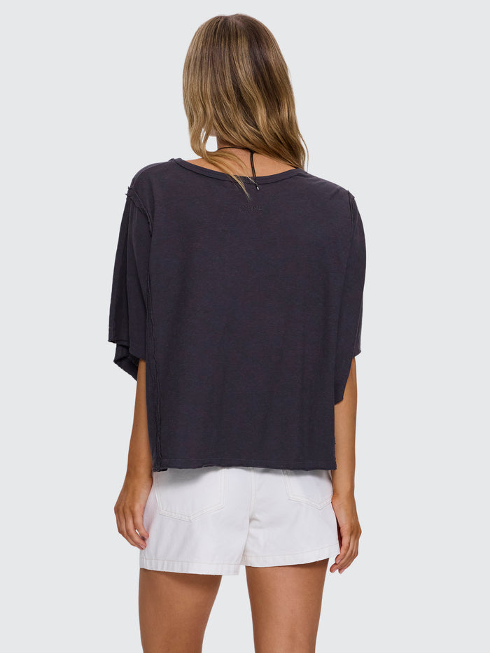 Hemp Extended Shoulder Tee - Ebony 4
