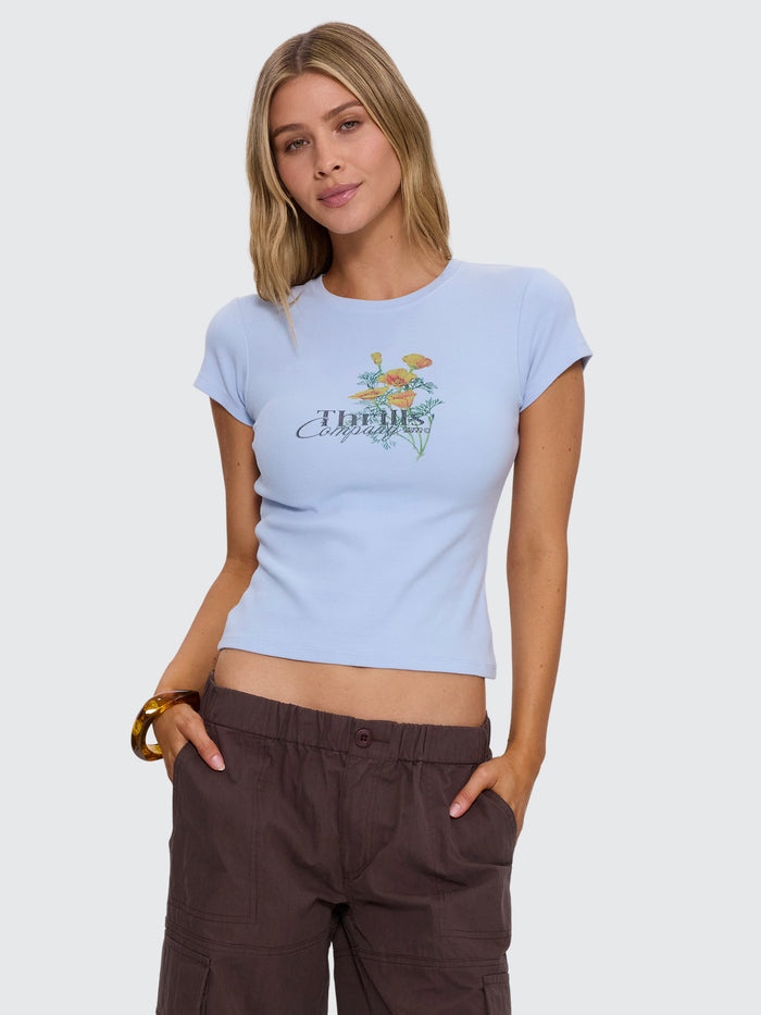 Flowers Of Tomorrow Tee - Placid Blue 4