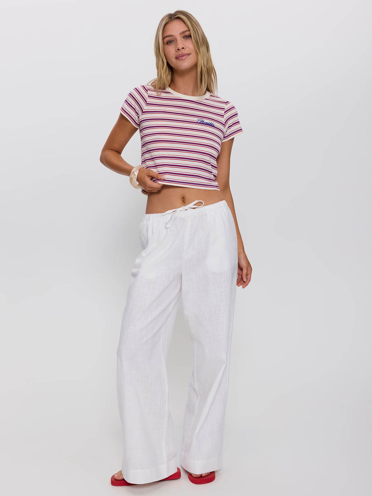 Multi Stripe Mini Tee - Red Royal Stripe 4