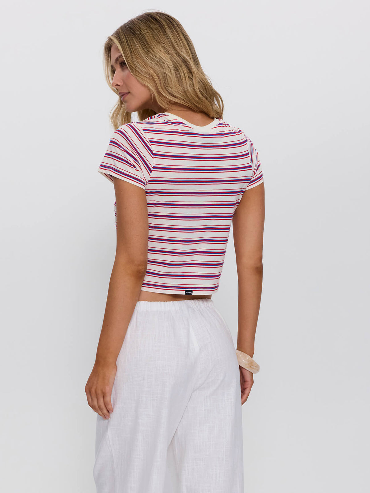 Multi Stripe Mini Tee - Red Royal Stripe 4