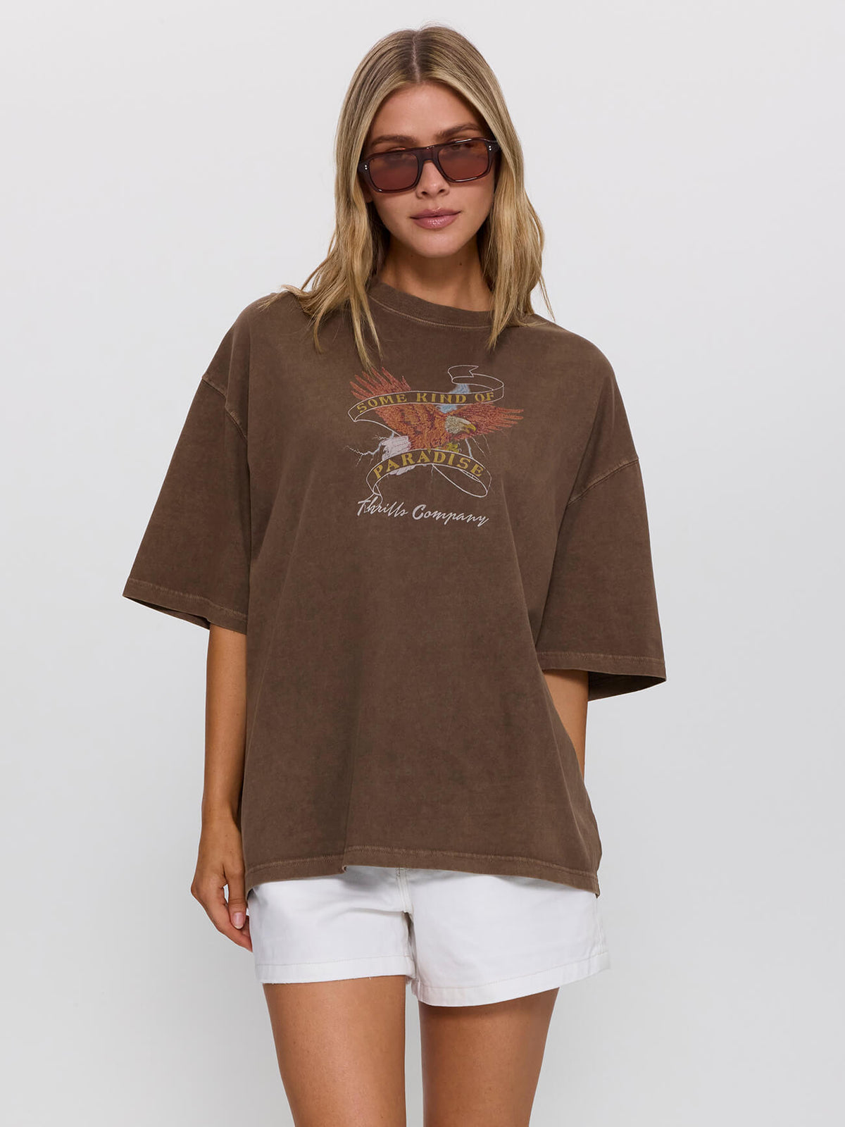 Banner Of Strength Oversized Tee - Cocoa 4