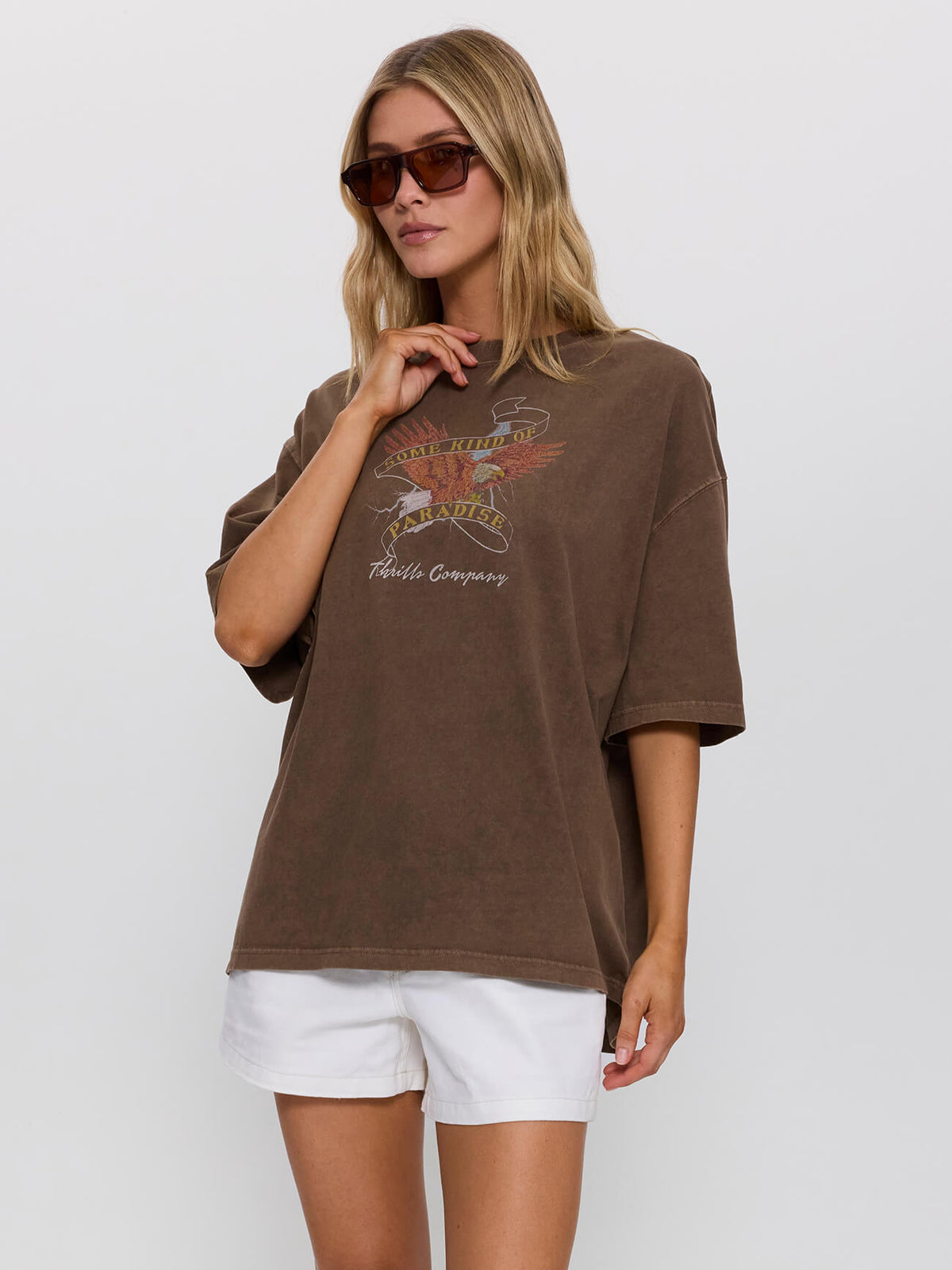 Banner Of Strength Oversized Tee - Cocoa 4