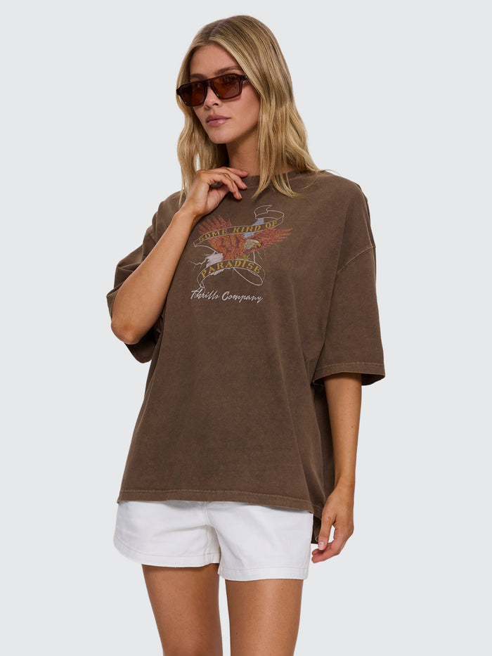 Banner Of Strength Oversized Tee - Cocoa 4