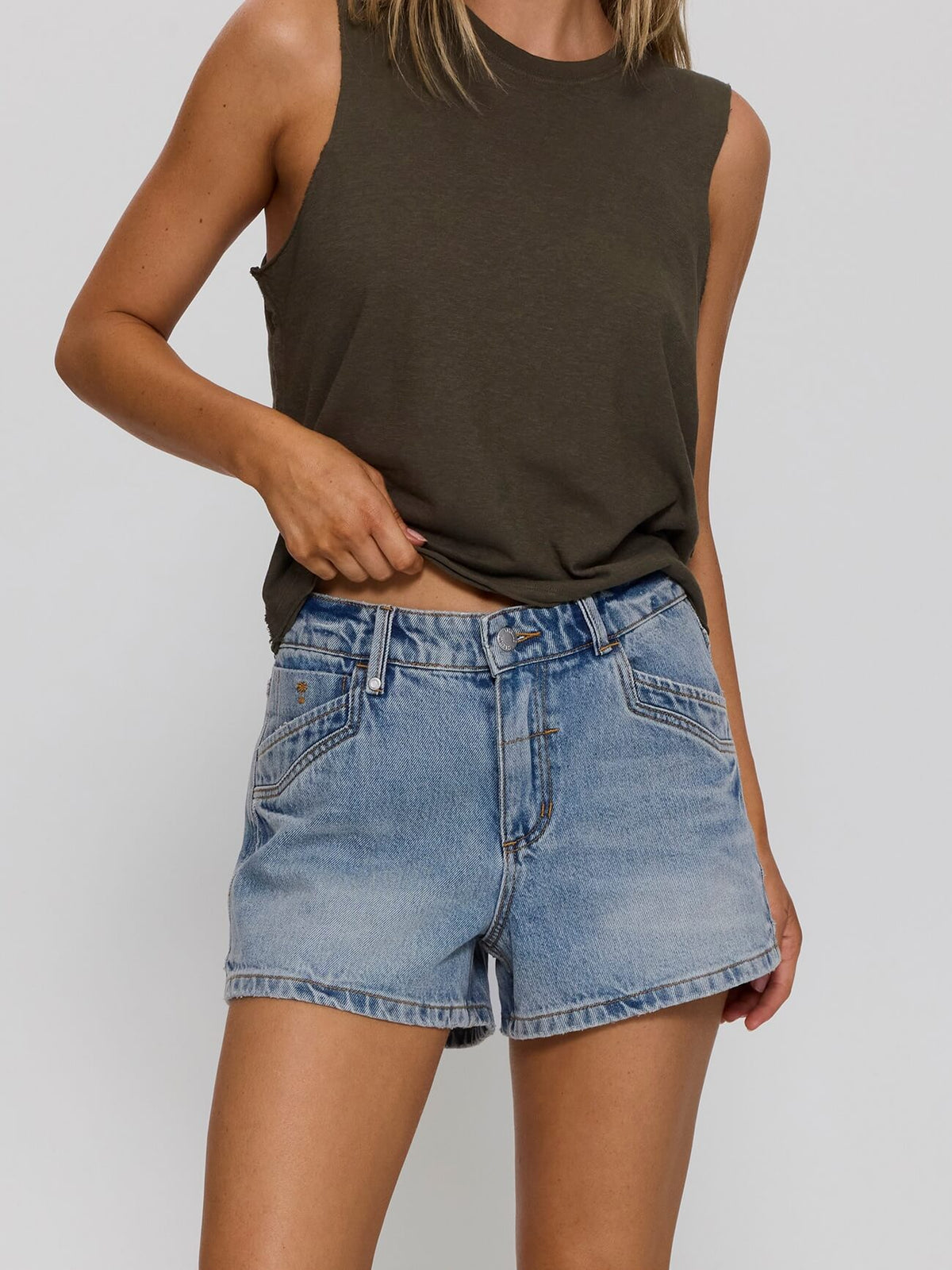 Bonnie Mid Rise Short - Clam Bake Blue 4