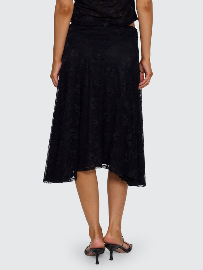 Sienna Lace Midi Skirt - Black 4