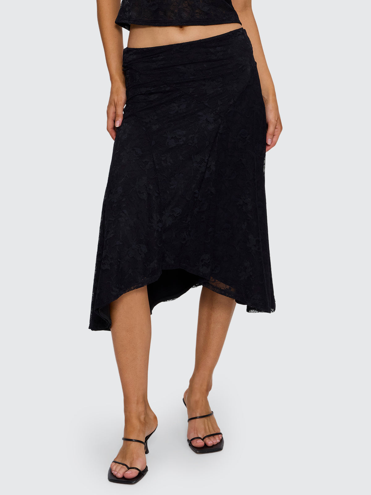 Sienna Lace Midi Skirt - Black 4