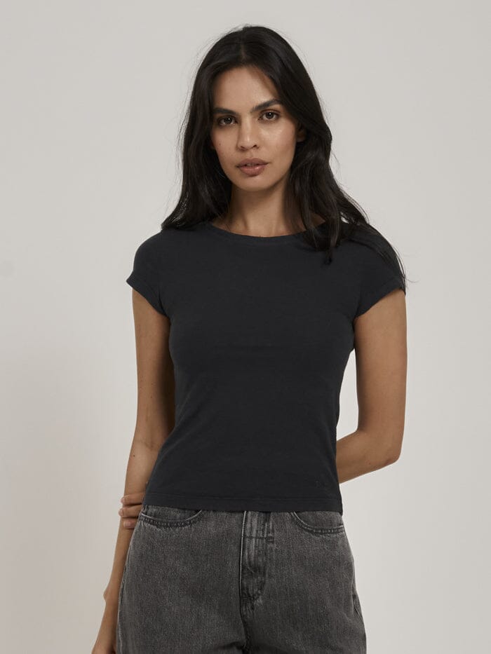 Hemp Cap Sleeve Tee - Petrol