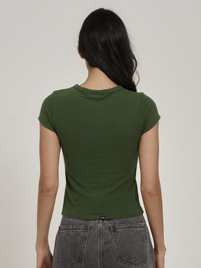 Hemp Rib Micro Tee - Kiwi Green