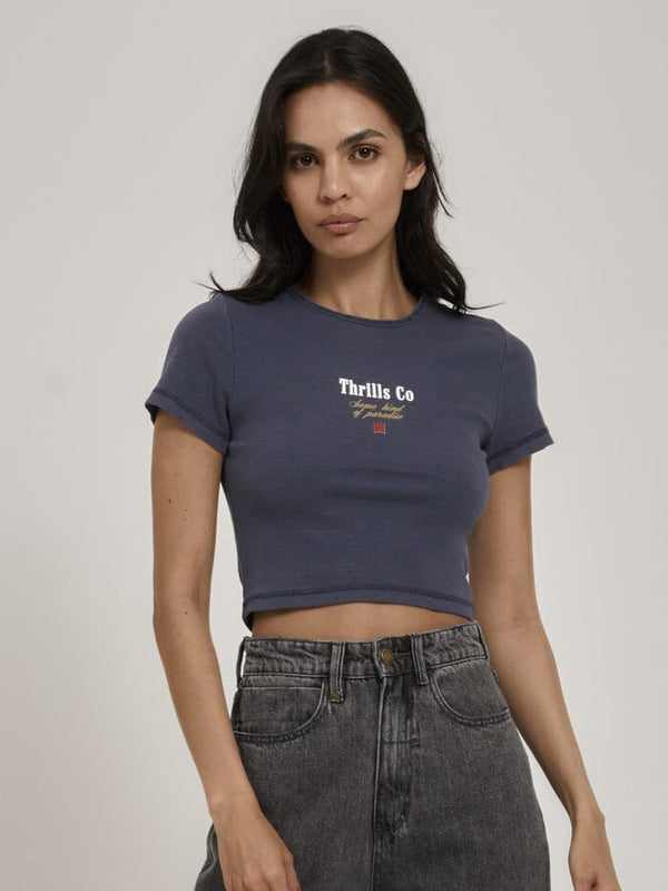 Heavy Strength Baby Tee - Vintage Navy