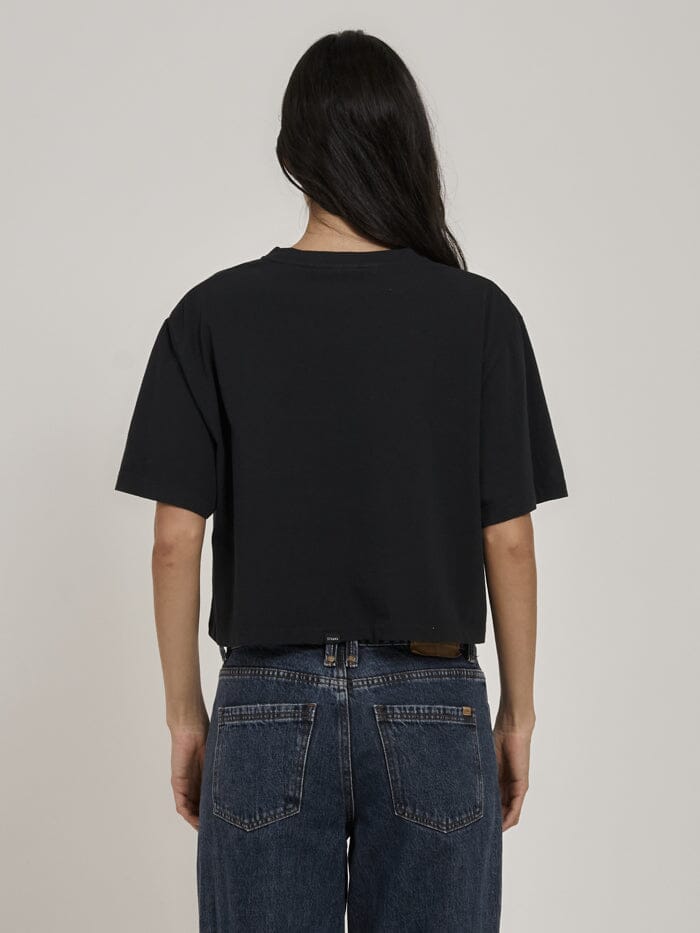 Majestic Merch Crop Tee - Twilight Black