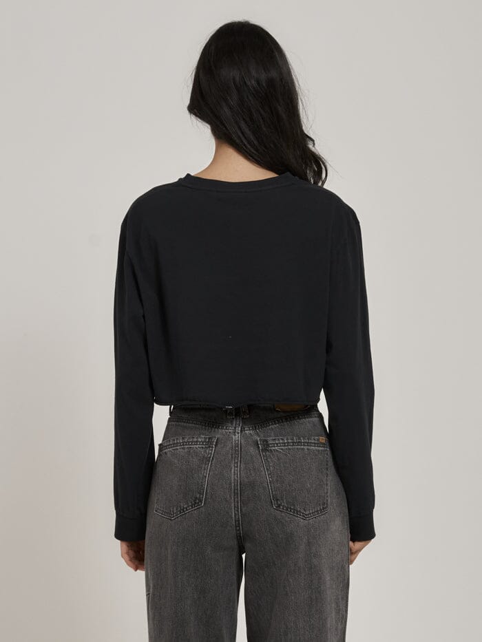 Chrome Smith LS Merch Super Crop Tee - Twilight Black