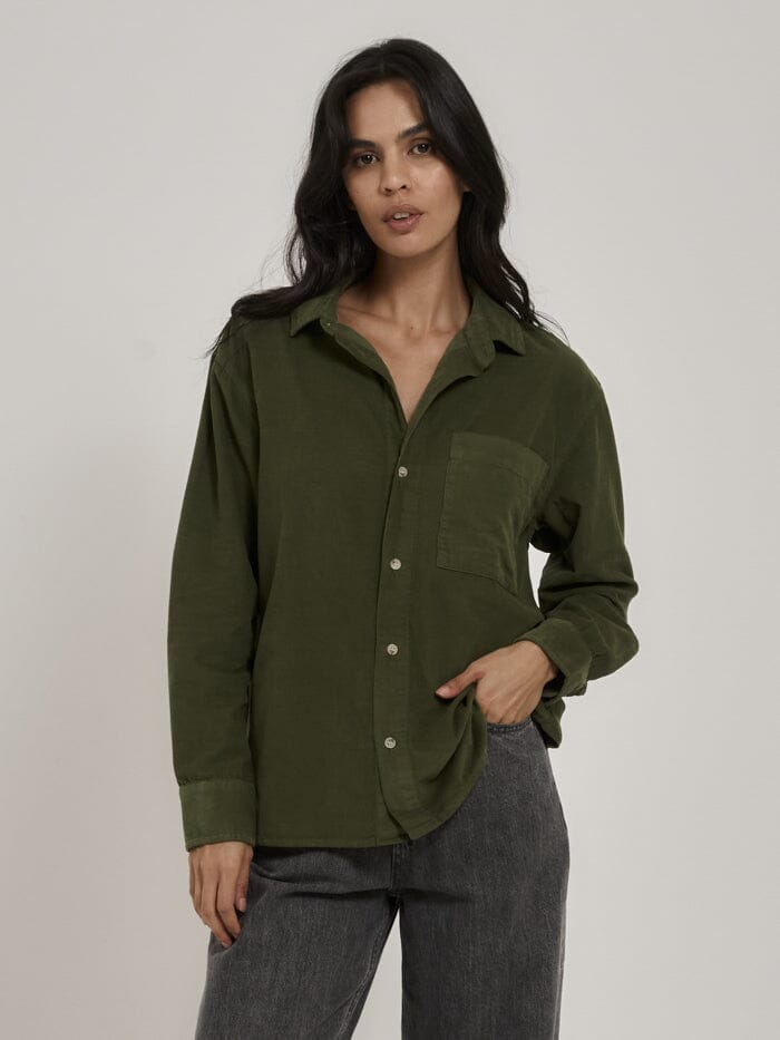 Willow Cord Shirt - Kiwi Green