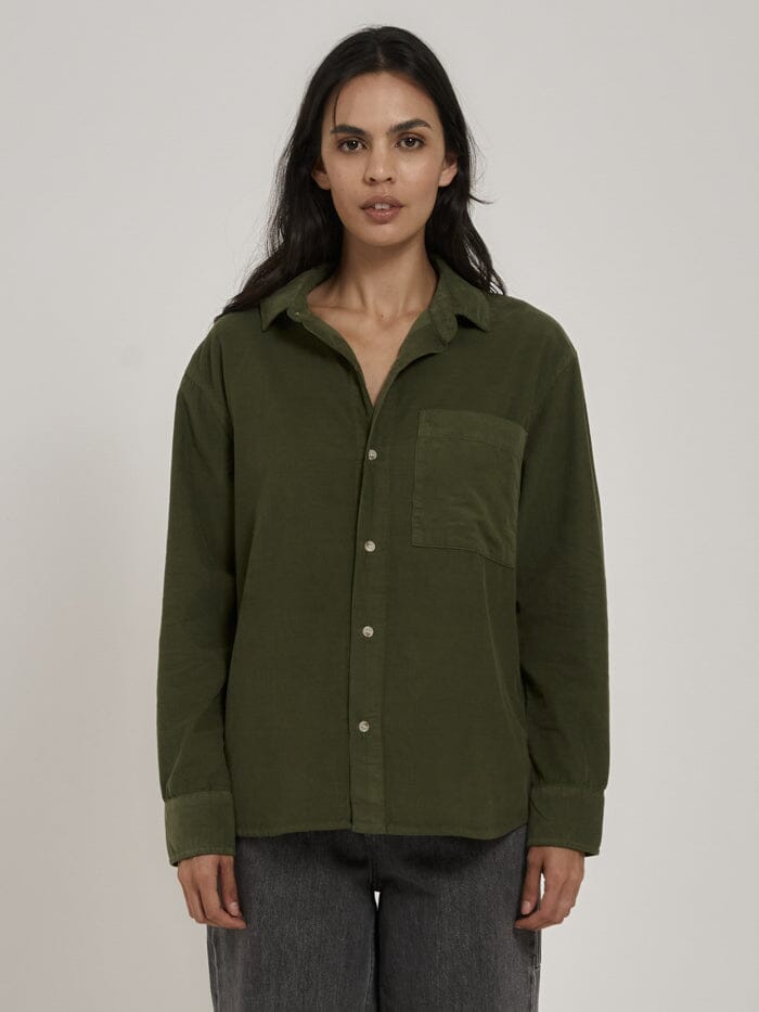 Willow Cord Shirt - Kiwi Green